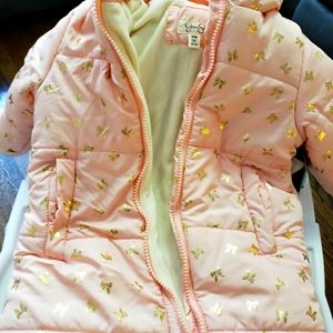 Pink baby girl snow suite